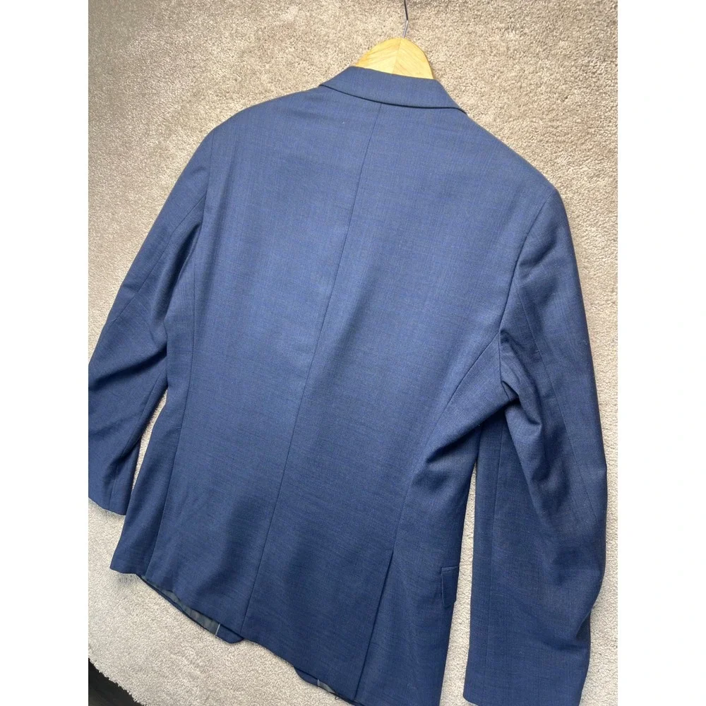 Claiborne Navy Blue Wool Blend Suit Jacket Blazer Sports Coat Two Button Men 40L